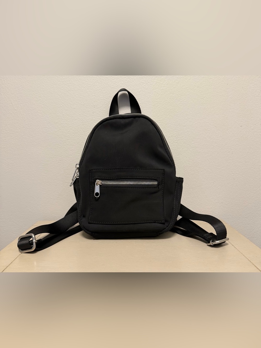 Urban Outfitters Black Nylon Mini Backpack Y2K 90s Streetwear Travel Daypack